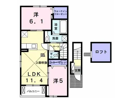 ラ・フェリーチェ I(2LDK/2階)の間取り写真