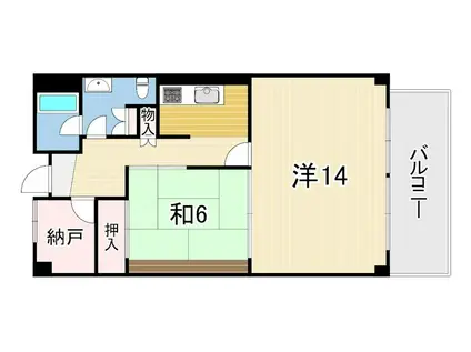 芦屋アーバンライフ(1SLDK/6階)の間取り写真