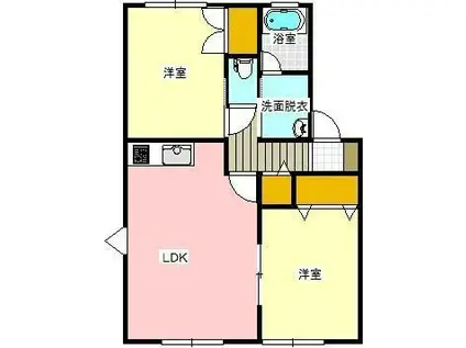 グランディールC(2LDK/2階)の間取り写真