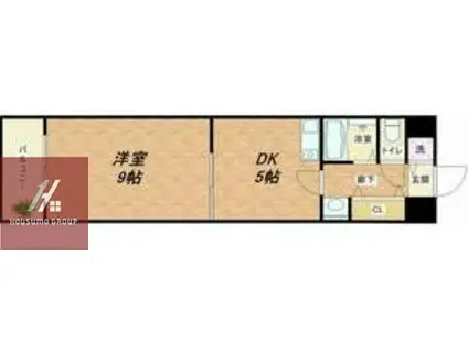 グリーンプラザ瓦町(1DK/8階)の間取り写真