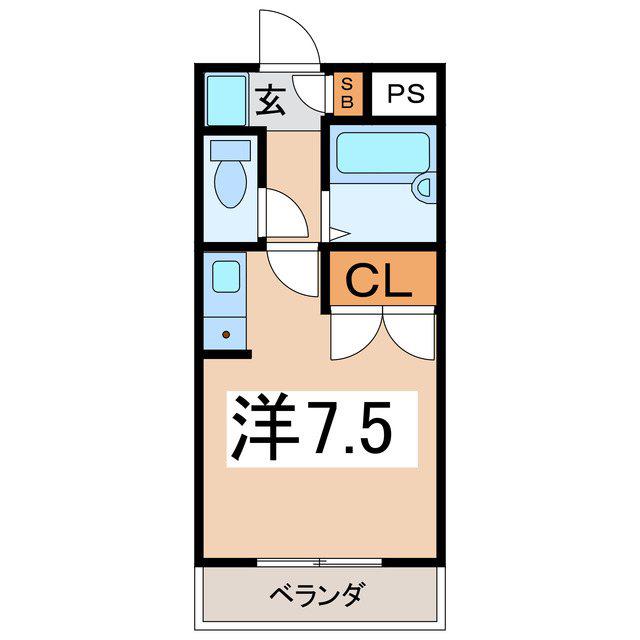ACCLIMATE(ワンルーム/1階)の間取り写真