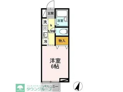 ドルフ北烏山B(1K/1階)の間取り写真