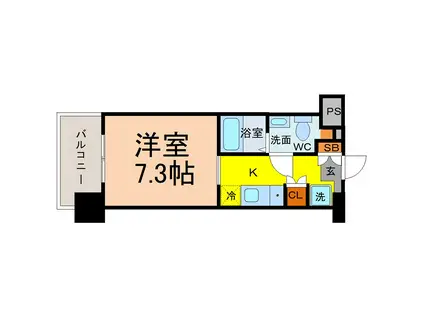 YS上前津(1K/9階)の間取り写真