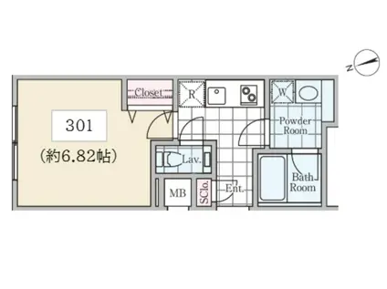 REVE RESIDENCE 駒込(1K/3階)の間取り写真