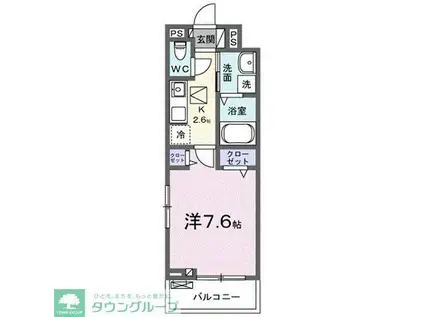 ヒカルサ三郷中央(1K/1階)の間取り写真