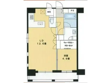 アークアベニュー梅田北(1LDK/8階)の間取り写真