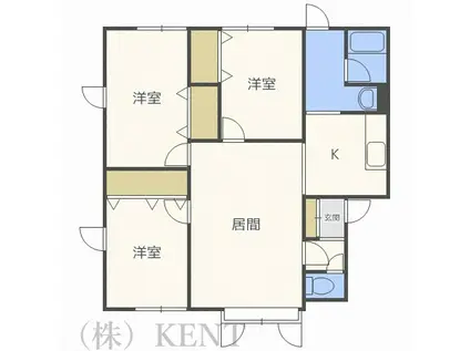 ヤマトハウスII(3LDK/2階)の間取り写真
