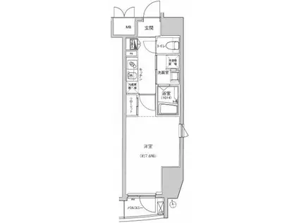 ハーモニーレジデンス東京シティゲート(1K/10階)の間取り写真