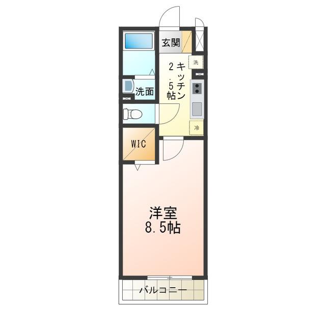 ソレイユ寿(1K/2階)の間取り写真