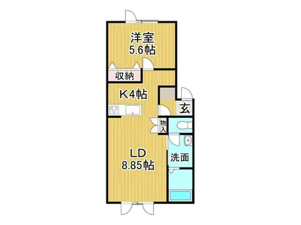 ル・マージュII(1LDK/2階)の間取り写真