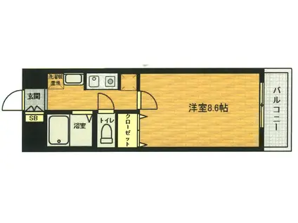 ファインパレス(1K/9階)の間取り写真