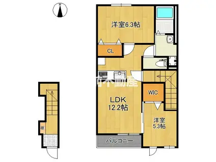 プチ・リジェールII(2LDK/2階)の間取り写真