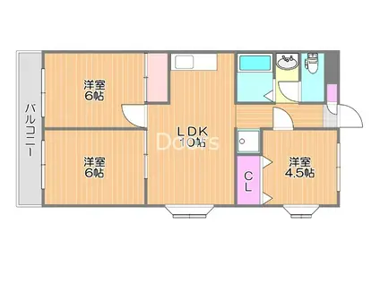 ジュエル大元(3LDK/2階)の間取り写真