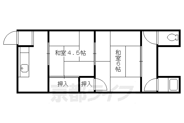 コーポ未麗嵐山(2K/2階)の間取り写真