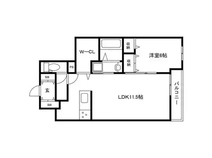 OAFLAT御立東II(1LDK/2階)の間取り写真