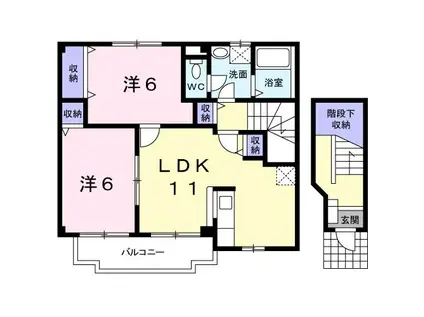 グリーンフォーリスト(2LDK/2階)の間取り写真