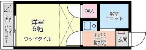 レオパレス南馬込第2(ワンルーム/2階)の間取り写真