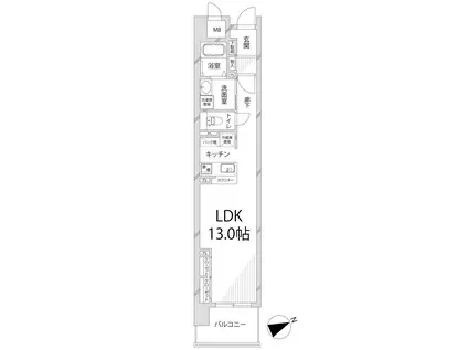キャッスルコート神田町(ワンルーム/4階)の間取り写真