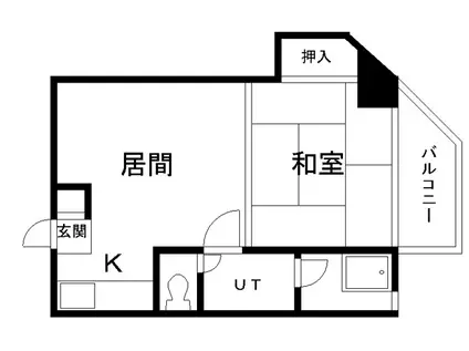 フラワー青森マンション(1DK/5階)の間取り写真