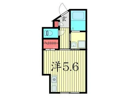 ONE PEACE(ワンルーム/1階)の間取り写真