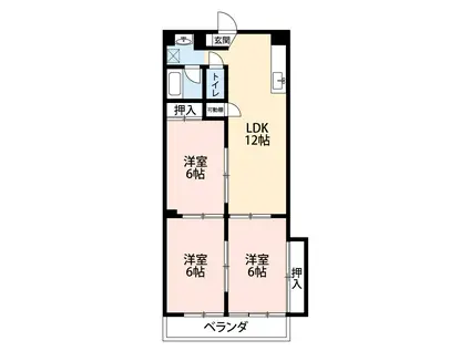 コンフォートフカヤ(3LDK/4階)の間取り写真