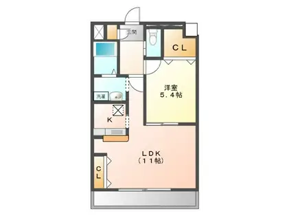 BEL FIORE M(1LDK/2階)の間取り写真