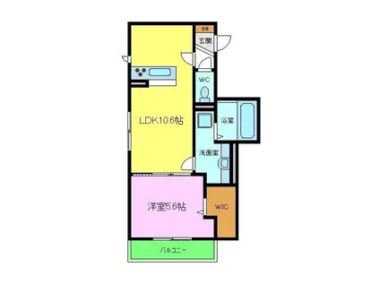 フェリーチェヴェント(1LDK/3階)の間取り写真