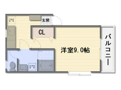 ドリームウッズ(1K/2階)の間取り写真