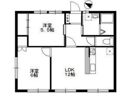 カーサベルデ(2LDK/1階)の間取り写真