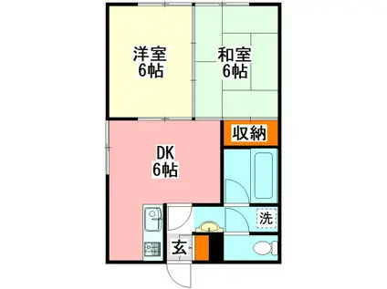 ステージA(2DK/2階)の間取り写真