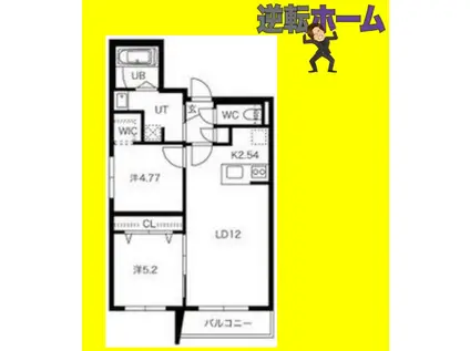 DAIYA SFIDA SAPPORO CITYダイヤ・スフィーダ札(2LDK/2階)の間取り写真