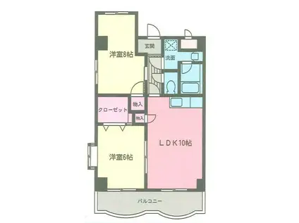 セレーネ久保田(2LDK/3階)の間取り写真