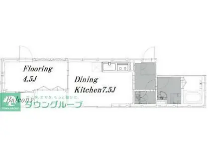 ログライフ上用賀(1DK/1階)の間取り写真