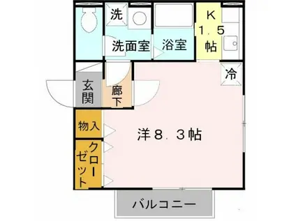グランキューブTANABE(1K/2階)の間取り写真