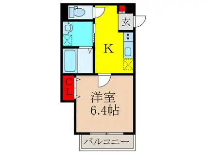 ALEGRIA池田(1K/3階)の間取り写真
