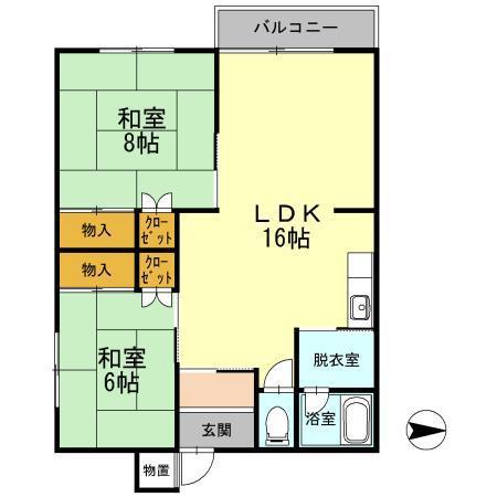 メゾンアスリート(2LDK/1階)の間取り写真