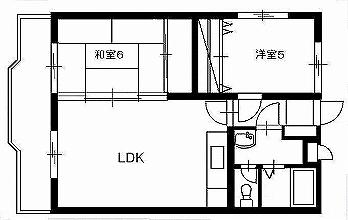 ノースアベニュー紫塚II(2LDK/2階)の間取り写真