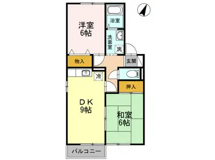 セジュールNK(2DK/2階)の間取り写真