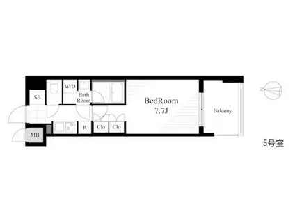 ラティエラ大島(1K/9階)の間取り写真