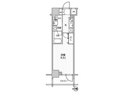 ステージグランデ錦糸町II(1K/7階)の間取り写真