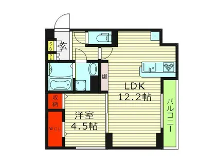 CLASHIST中宮3丁目(1LDK/1階)の間取り写真