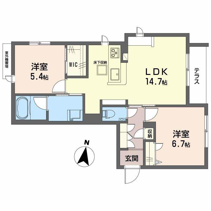 パラッツォ グロリオーサIII(2LDK/1階)の間取り写真