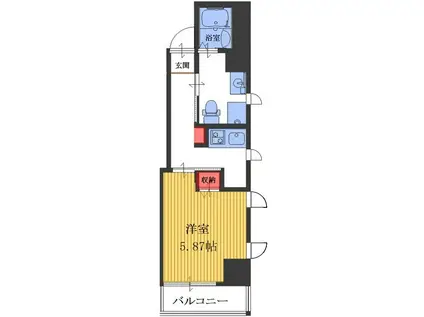 PSスクエア常盤(1K/9階)の間取り写真