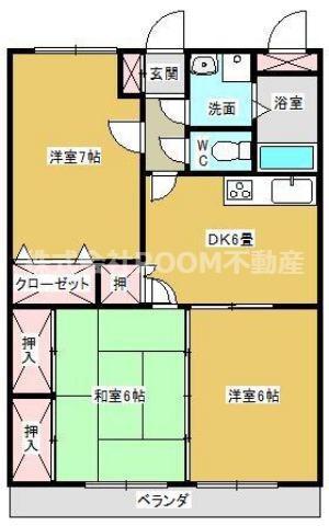 西村コーポレーションII(3DK/2階)の間取り写真