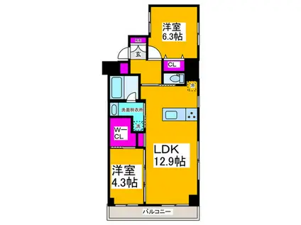 MON MAISON V(2LDK/2階)の間取り写真