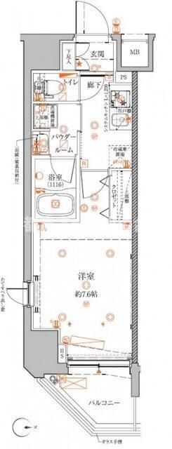 クレイシアIDZ蒲田(1K/12階)の間取り写真