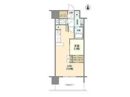 ハイラインIII(1LDK/5階)の間取り写真