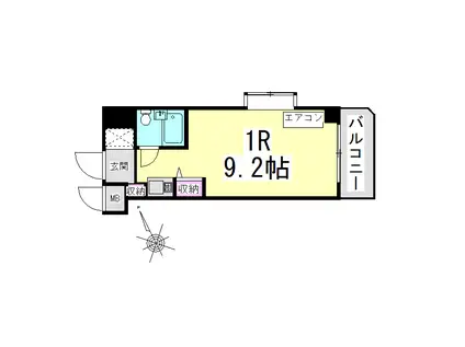 パレス川端(ワンルーム/3階)の間取り写真