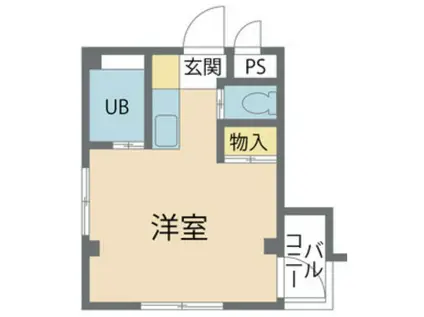 パルコモンクロダ(ワンルーム/2階)の間取り写真