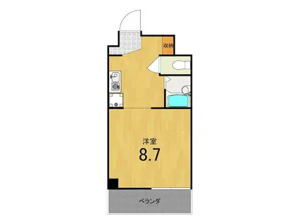 カドノスクリーン82(1K/4階)の間取り写真